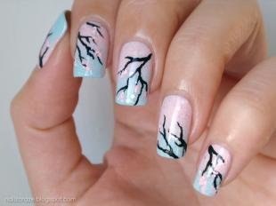 Китайская роспись ногтей, дизайн ногтей с рисунками сакуры